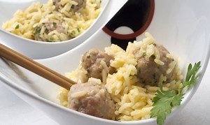 Arroz con albóndigas