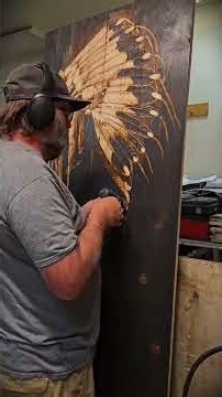 Carving a Native American Headdress into Charred Lodgepole Pine