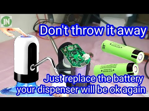 How to Replace / Change 3.7 Volt DC Li-Ion Battery Into Water Bottle Dispenser Pump 5 Gallons FHD 4K