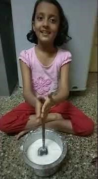 Churning Process of curd ( Scientific Explaination by Sharvani Santosh Bhoinkar )