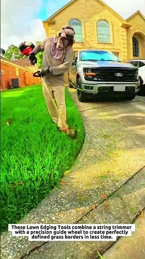 Lawn Edging Tools with Guide Wheel Create Perfect Grass Borders Along Curved Driveways