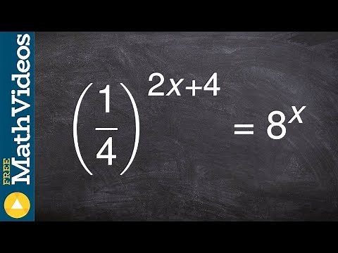 Rewriting two exponents to the same base so you can use the one to one property to solve