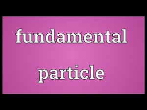 Fundamental particle Meaning