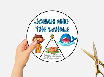 Jonah and the Whale Bible Spinning Wheel Craft for Sunday School & Homeschool