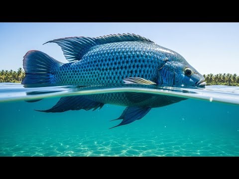 Beautiful Nature Scene Fish Under Rice Field Wate