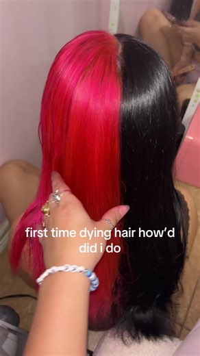 DIY Split Dye Hair Tutorial: From Black to Pink
