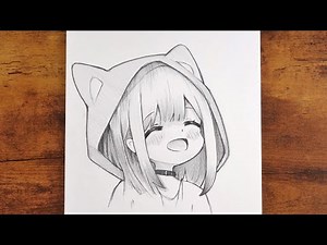 Happy Kitty Hoodie Sketch! ✨| How to Draw a Girl