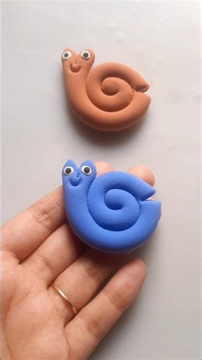 DIY idea 💞 How to make easily snail 🐌 with Super clay #trend​ #clay​ #music​ #funny​ #clay​