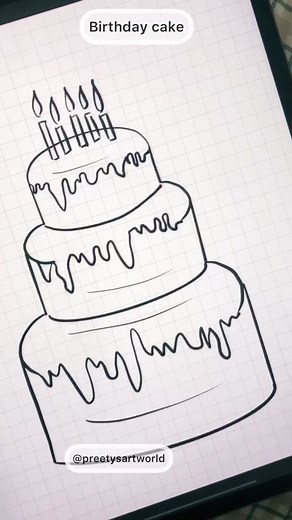 How to Draw a Birthday Cake Step by Step