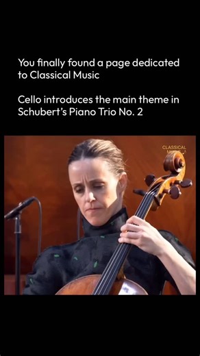 Classical Music Reels on Instagram: "This music doesn’t rush — it walks straight into you. Calm on the surface, devastating underneath, Schubert’s Andante con moto unfolds like a slow, inevitable march. What you’re hearing: Written in 1827, just one year before his death, Franz Schubert’s Piano Trio No. 2 in E-flat Major, Op. 100 is considered one of the masterpieces of chamber music. This second movement is especially famous for its haunting, steady rhythm and emotional depth. The performance: 