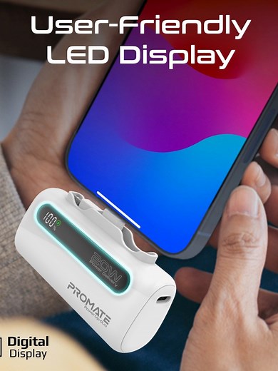 Promate PowerUp-Duo بطارية متنقلة بحجم 5000 مللي أمبير