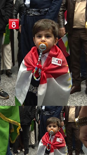 Still wrapped in the Kurdistan flag, the child arrived at Channel8 headquarters, where staff welcomed him with warmth and applause. | Channel8 English