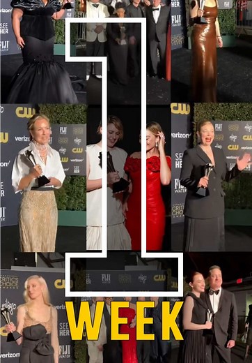 One Week! The countdown is on to the 30th Critics Choice Awards! ⭐️⭐️⭐️⭐️ Watch E! Live from the Red Carpet: Critics Choice Awards at 5PM ET/PT and the 30th Annual Critics Choice Awards at 7PM ET/PT on Sunday, January 12th, on @eentertainment! #CriticsChoice #CriticsChoiceAwards @Critics Choice Awards