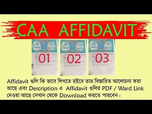 Affidavit For CAA (CAA Affidavit 1, CAA Affidavit 2 & Affidavit 3) || How to write ….?