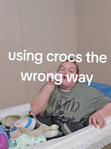 using crocs the wrong way :) just doing me lol