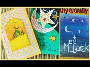 DIY 3 EASY & UNIQUE EID GREETING CARD/EASY EID CARD/PAPER CRAFT/HANDMADE GREETING/ GIFT IDEA FOR EID