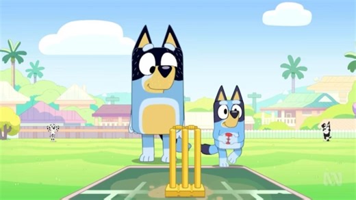 Sweet moment in Bluey's cricket episode