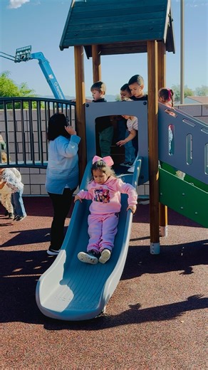 SURPRISE! 🎉 Big joy for our littlest learners! 💫 A surprise ribbon-cutting revealed a brand-new playground at DSUSD’s Early Childhood Education campus, installed over Winter Break. From giggles to first trips down the slide, the excitement was absolutely heartwarming. 🛝💙 #DSUSDPride #StudentsFirst #EarlyChildhoodEducation #LittleLearners #JoyfulLearning | Desert Sands Unified School District