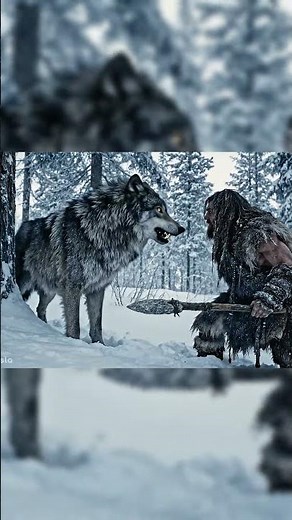 Early Human vs Savage Wolf: Battle in the Frozen Woods!
