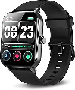 Smart Watch for Men Android & iPhone, Alexa Built-in, 1.8" Touch Screen Fitness Tracker, IP68 Waterproof Heart Rate/Sleep/SpO2 Monitor, Watches with Answer/Make Calls, Pedometer, 100+ Sport Modes