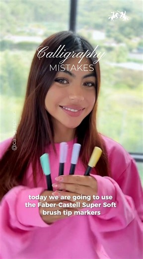 Unlock the versatility of our SuperSoft as @Calligraphilic walks you through which calligraphy mistakes to avoid. From thin upstrokes to bold downstrokes, she'll show you how to build a solid calligraphy foundation. These brush nibs provide flexible, smooth brushwork for dynamic lettering. Stay tuned for part 3!​ #FaberCastell #SuperSoft #Calligraphy #Handlettering | Faber-Castell