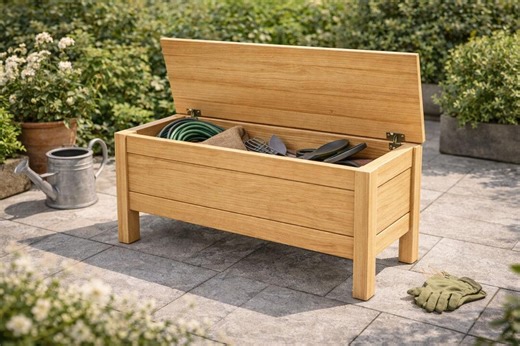 DIY Garden Storage Bench Plans | Outdoor Wooden Bench (PDF Download) - Etsy