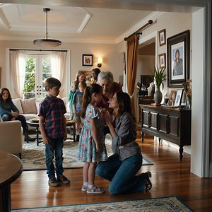 My daughter’s head rested against my shoulder as I carried her out of my parents’ front door, her body limp in my arms. My son clung to my coat, stumbling along beside us. The sounds of Thanksgiving — clinking dishes, forced laughter, holiday music — were still drifting from the house behind us, but for us, the holiday was over. Moments earlier, we’d been in that same living room, all the grandkids gathered together. My parents had called them over with big, performative smiles. “Children, come 