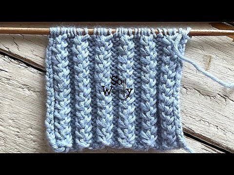 Double Braided Ribbing knit stitch: A reversible two-row repeat pattern, that lays flat- So Woolly