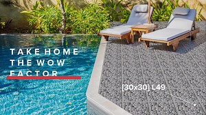 1.2K views | Water features bring that “wow” factor to your home! Our [30x30] L49 tiles best complement your home swimming pool. For more pool tiles, visit floorcenter.com #FCTiles #FCTiled #tiles | Floor Center | Facebook