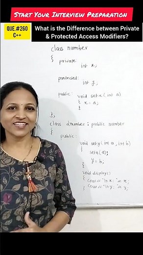 Difference between private and protected Access Modifiers in C++ #shorts