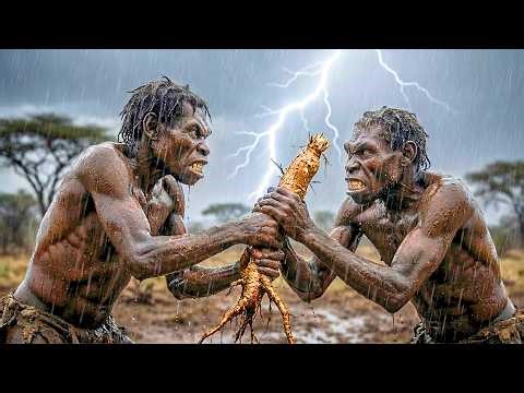 Savanna Survival Drama | Early Humans Clash for Food During Storm — Survival at Risk