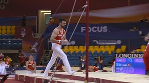 Two months after winning European Championship 🥇 on Horizontal Bar SUI's 🇨🇭 Oliver Hegi had a tough day @DohaGym2018 #DohaGym2018 #Gymnastics | International Gymnastics Federation - FIG