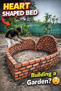 I Build a Heart Shaped Garden Bed #cementcraft #gardendecor | Deep's CRAFT