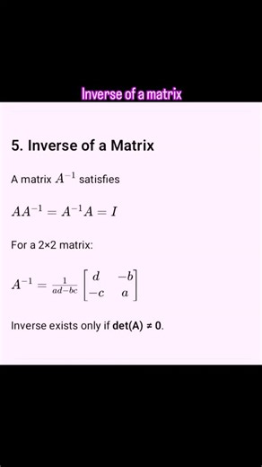Mathematics Hub on Instagram: "Inverse of a matrix #viralreels #viral #maths #solve"