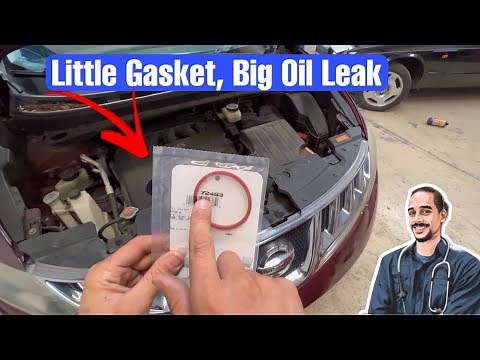 Nissan Murano has Major Oil Leak | How To Replace The Oil Cooler Gasket (Common Issue) #nissan