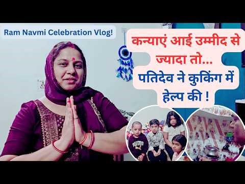 Navmi Pooja Vlog: Unexpected Kanjaks! 🌸 Husband Helped with Poori! | Family Celebration Vlog