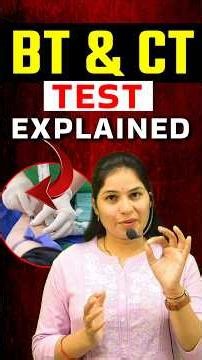BT CT Test in Hindi | Bleeding & Clotting Time Test | By Manisha Ma’am #healthawareness #shorts
