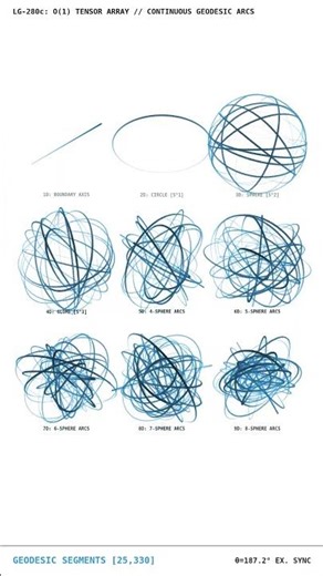 9 Dimensions of Hyperspheres: Geodesic Study Mode | 9D Hypersphere Wireframes in 1D to 9D | LG-280c