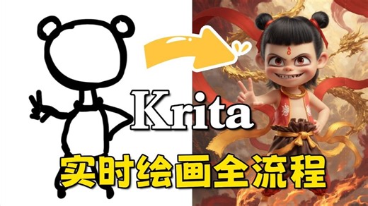 【Krita ComfyUI】2026最新系统kritaAI绘画教程，灵魂小画家必学教程！手把手带你从软件安装到案例实战（附软件整合包）