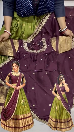 Real Video🩷 | Beautiful Kanijivaram Silk HalfSaree | To Order WhatsApp 9550317997 | #shorts COD-Yes