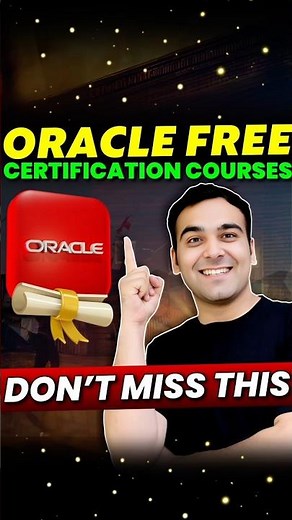 Free Certification by ORACLE🥳 #shorts