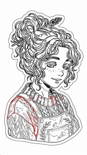 Draw Cozy Cottagecore Girl Easy Step-by-Step