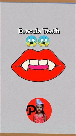 How to Draw a Dracula Teeth | Easy Step-by-Step Drawing for Kids