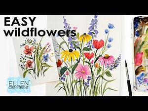 EASy watercolor wildflowers for ANY skill level