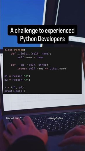 override eq and no hash? It will set hash = None & makes the obj unhashable.So can’t be added to set