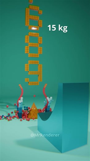 Sine wave and Dna tall tower vs ball #blender