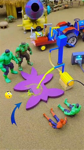 Diy mini tractor & mini waterpump with purple concrete & mixer science project || video No.169 #yt 🔥