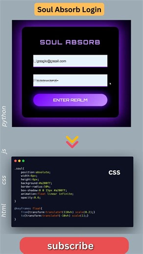 This Login Screen Absorbs Your SOUL 😱🔥 #SoulAbsorb #WebDev #UIUX #Shorts
