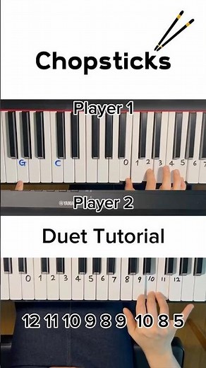 🥢 Chopsticks - Easy Duet Tutorial 🎹🎹