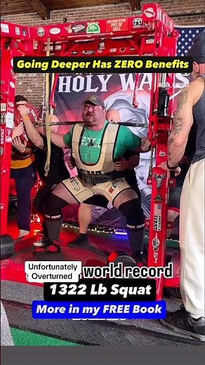 World Record SQUAT 1322 lbs Overturned but the Strongest Humans Use 90 Degrees. Why Don't You?